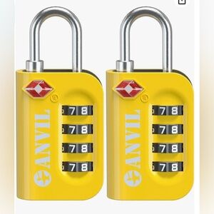 Anvil Travel Sentry 2 Pk Yellow Luggage Locks - New!